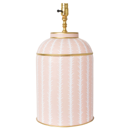 Fabulous new pale pink leaf tea caddy lamp
