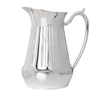 Elegant reeded silver pitcher 