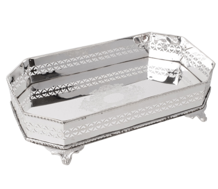 Stunning mid sized etched/pierced gallery tray