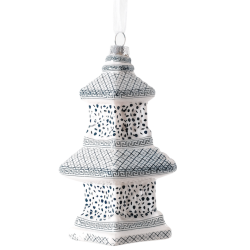 Blue and White Pagoda 3 ornament