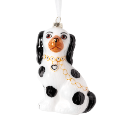 Staffordshire Dog Black/White ornament