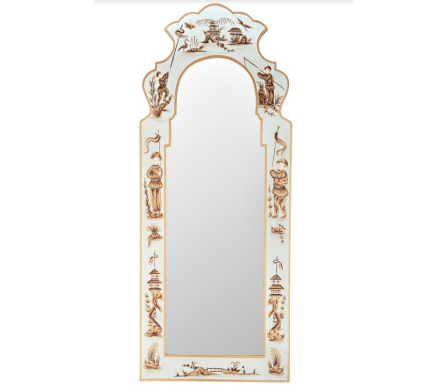 Pale green and Gold Narrow Figurine Mirror