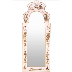 Pale pink and Gold Narrow Figurine Mirror