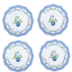 Set of 4 floral melamine salad plates