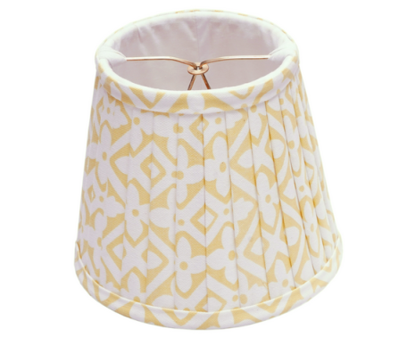 Beautiful new pleated lampshade in soft yellow/white