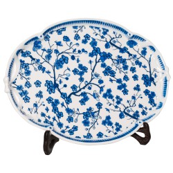 Incredible cherry blossom porcelain scalloped tray