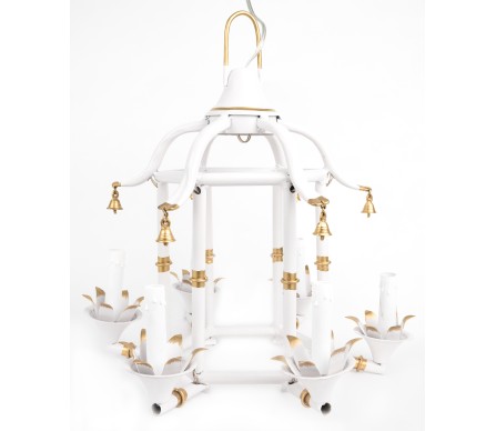 Incredible Ivory/Gold Chinoiserie Chandelier 