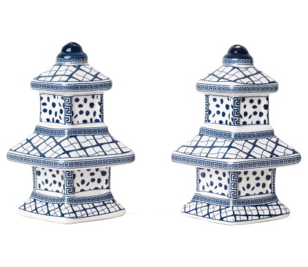 Porcelain Pagoda Salt and Pepper Shaker