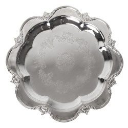 Incredible new 14" ornate scalloped silver charger