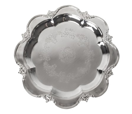 Incredible new 14" ornate scalloped silver charger