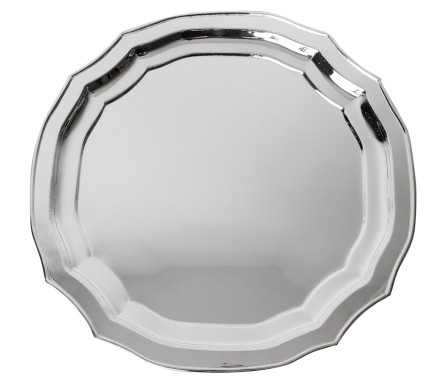 Fabulous scalloped round polished silver charger