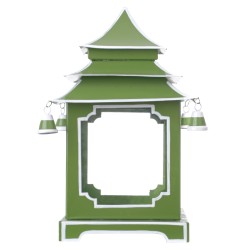 Incredible mossy green/white large pagoda hurricane