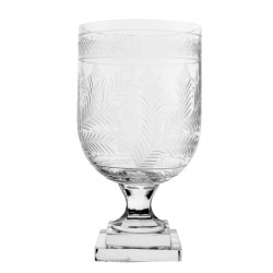 Incredible medium swag and garland etched glass hurricane