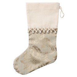 Gorgeous taupe/sage damask stocking