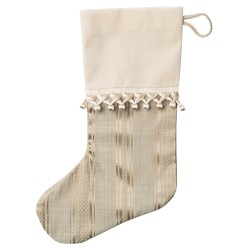 Gorgeous taupe/sage striped stocking