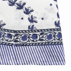 Fabulous blue Lily of the Valley hand blocked tablecloth (3 sizes)