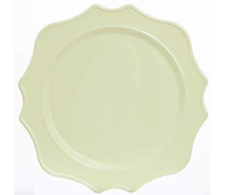 Fabulous new scalloped melamine chargers (pale green)