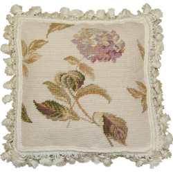 Gorgeous lavender hydrangea/floral needlepoint pillow