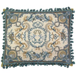 Incredible blue/brown needlepoint pillow