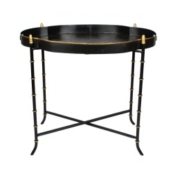 Stunning scalloped black/gold tray table