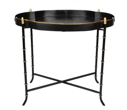 Stunning scalloped black/gold tray table