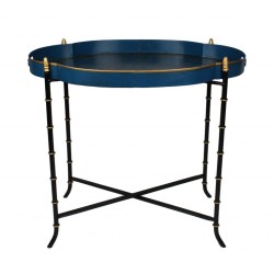 Stunning scalloped blue/gold tray table