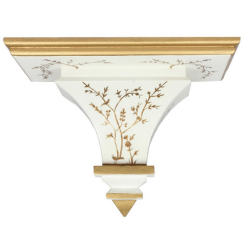 Incredible solid wood handpainted chioniserie brackets ivory/gold