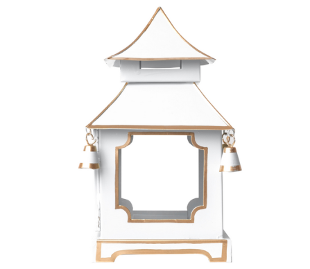 Incredible new medium pagoda hurricane in elegant ivory/gold