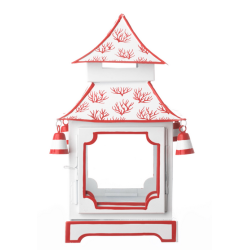 Stunning white/red coral pagoda (small) 