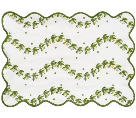 Fabulous set of 4 Lily of the Valley placemats (green)