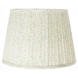 Stunning new pleated soft green dot lampshade