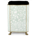 Beautiful pale green floral scalloped wastepaper basket