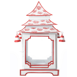 Stunning white/red coral pagoda (large)