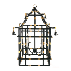 Black with gold bamboo lantern (2 sizes)
