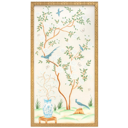 Spectacular handpainted chinoiserie mural pattern #3 (ivory)