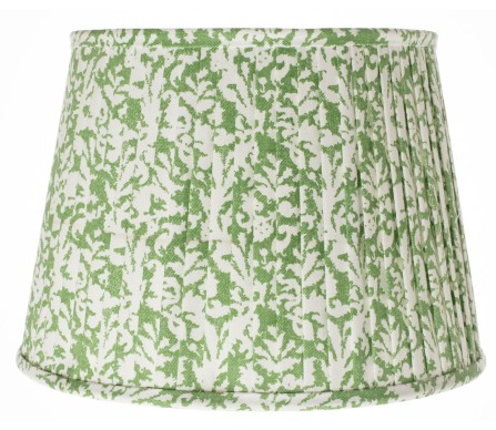Stunning new pleated kelly green floral/coral lampshade