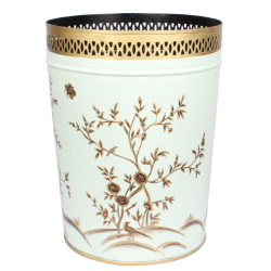 Fabulous new chinoiserie waste paper basket in pale green/gold