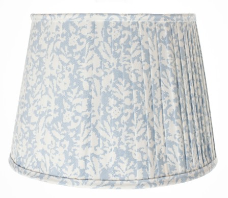 Stunning new pleated light blue floral/coral lampshade