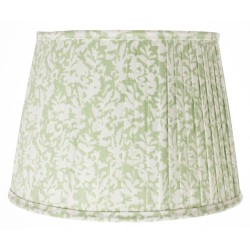Stunning new pleated light green floral/coral lampshade