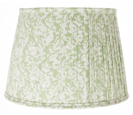 Stunning new pleated light green floral/coral lampshade