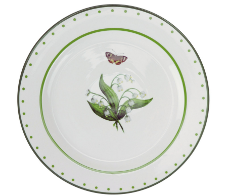 New Lily of the Valley 11" dinner plates (green)