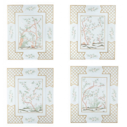 Incredible new chinoiserie pale blue handpainted art