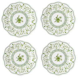 Set of 4 spring garden melamine dinner plates