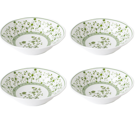 Set of 4 spring garden melamine soup/cereal bowls