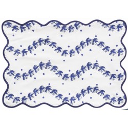 Fabulous set of 4 Lily of the Valley placemats (blue) 