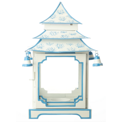 Beautiful coral light blue/white large pagoda 