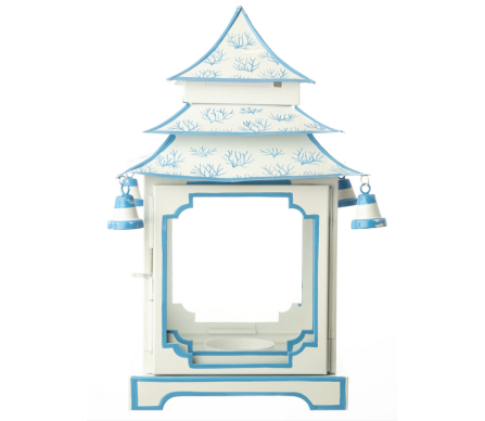 Beautiful coral light blue/white large pagoda(Medium)