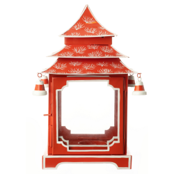 Beautiful coral red/white large pagoda