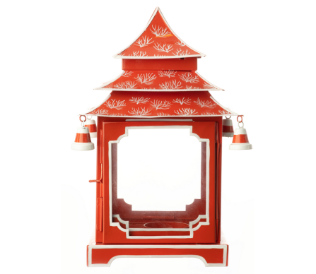 Beautiful coral red/white large pagoda