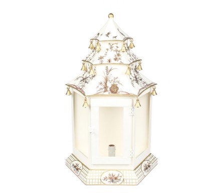 Fabulous new mid sized pagoda sconce in ivory/gold